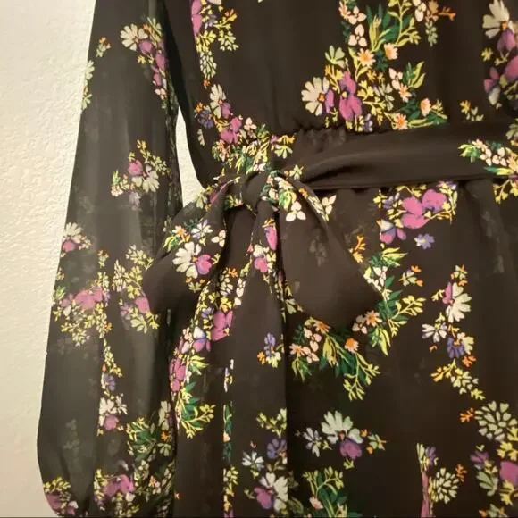 Q&A Los Angeles "Glitz & Glam Black Floral Midi - Picture 7 of 16